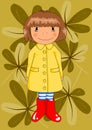 Happy girl in red wellingtons. Royalty Free Stock Photo