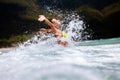 Happy girl sea waves splash Royalty Free Stock Photo