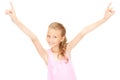 Happy girl showing devil horns gesture Royalty Free Stock Photo
