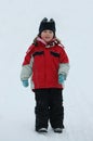 The happy girl on snow