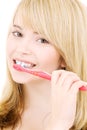 Happy girl with toothbrush Royalty Free Stock Photo