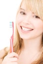 Happy girl with toothbrush Royalty Free Stock Photo