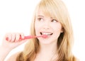 Happy girl with toothbrush Royalty Free Stock Photo