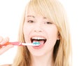 Happy girl with toothbrush Royalty Free Stock Photo