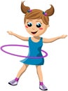 Happy Girl Twirling Hula Hoop Royalty Free Stock Photo