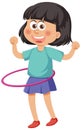 A happy girl workout with hula hoop Royalty Free Stock Photo