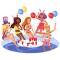 Students pool party poster Royalty Free Stock Photo
