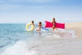 Happy girls enjoying summer at tropical beach Royalty Free Stock Photo
