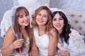 Happy girls having fun, drinking champagne, hen-party Royalty Free Stock Photo