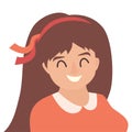 Happy girls icon vector. Young woman icon illustration. Face of people icon flat cartoon style Royalty Free Stock Photo