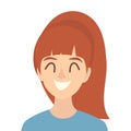 Happy girls icon vector. Young woman icon illustration. Face of people icon flat cartoon style. Royalty Free Stock Photo