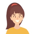 Happy girls icon vector. Young woman icon illustration. Face of people icon flat cartoon style Royalty Free Stock Photo