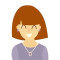 Happy girls icon vector. Young woman icon illustration. Face of people icon flat cartoon style Royalty Free Stock Photo