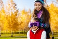 Happy girls playing outside Royalty Free Stock Photo