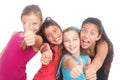 Happy girls showing thumbs up Royalty Free Stock Photo