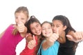 Happy girls showing thumbs up Royalty Free Stock Photo