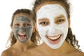 Happy girls with spa mask