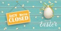 Happy Golden Easter Eggs Daisy Wooden Closed Turquoise Header