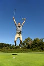 Happy golfer