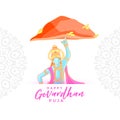 happy govardhan puja celebration background for lord krishna worship