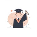 Happy Graduate in Cap and Gown Holding Diploma Royalty Free Stock Photo