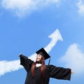 Happy graduate student girl Royalty Free Stock Photo