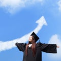 Happy graduate student girl Royalty Free Stock Photo