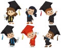 Happy graduated Kids. Royalty Free Stock Photo