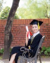 Happy graduated student girl, congratulations - graduate education success Royalty Free Stock Photo