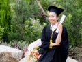 Happy graduated student girl, congratulations - graduate education success. Royalty Free Stock Photo