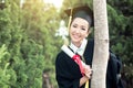 Happy graduated student girl, congratulations - graduate education success. Royalty Free Stock Photo