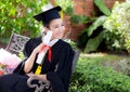 Happy graduated student girl, congratulations - graduate education success Royalty Free Stock Photo