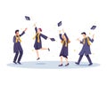 Happy graduated students concept illustration