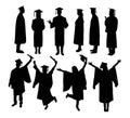 Happy Graduation Activity Silhouettes, sign and symbol art vector design