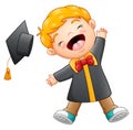 Happy graduation boy cartoon