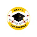 Happy graduation greeting cards design.