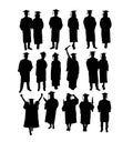 Happy Graduation Silhouettes, sign and symbol art vector design