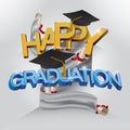 Happy graduation. Vector illustration decorative background design