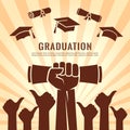 Happy graduation vector poster Royalty Free Stock Photo