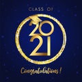 2021 happy graduations golden ball and glitter