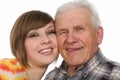 Happy grandad and granddaughter Royalty Free Stock Photo