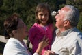 Happy Grandfather, Grandmother and grandchild