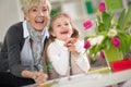 Happy grandma and little girl