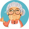 Happy Grandma Making Appreciation Gesture Vector Illustration Royalty Free Stock Photo