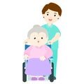 Happy grandma at nursing home