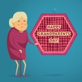 Happy grandmother. Happy grandparents day poster.