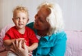 Happy grandmother with her little grandson. Royalty Free Stock Photo