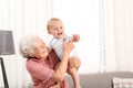 Happy grandmother with little baby Royalty Free Stock Photo