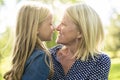 A happy grandmother and little outdoor fun