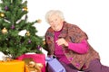 Happy grandmother preparing for Christmas Royalty Free Stock Photo